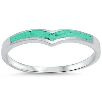 Half Eternity Knuckle Band Simulated Turquoise Cubic Zirconia 925 Sterling Silver
